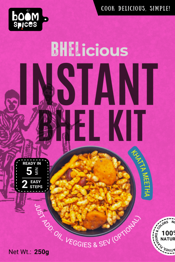 Boom BHELicious Instant Bhel Kit | Khatta Meetha Masala Inside | Snack Attack | 250g