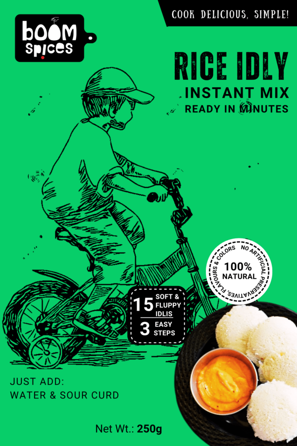 Boom Instant Rice Idly Breakfast Mix 250g | Ready to Cook Breakfast | Soft & Fluffy | No Preservatives, No Soda