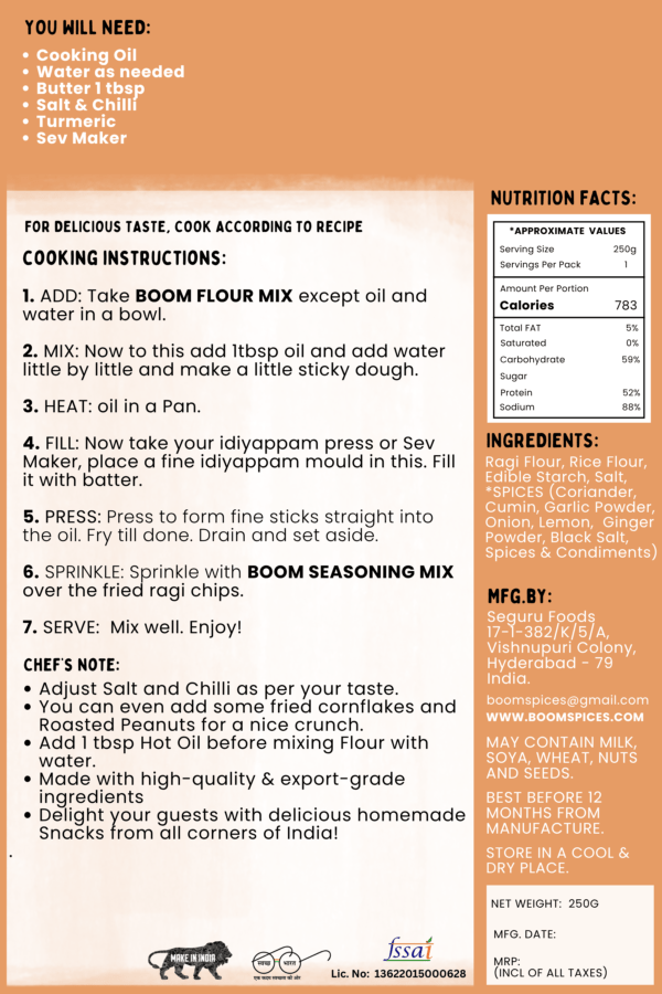 Boom Ragi Chips Ready to Cook Kit