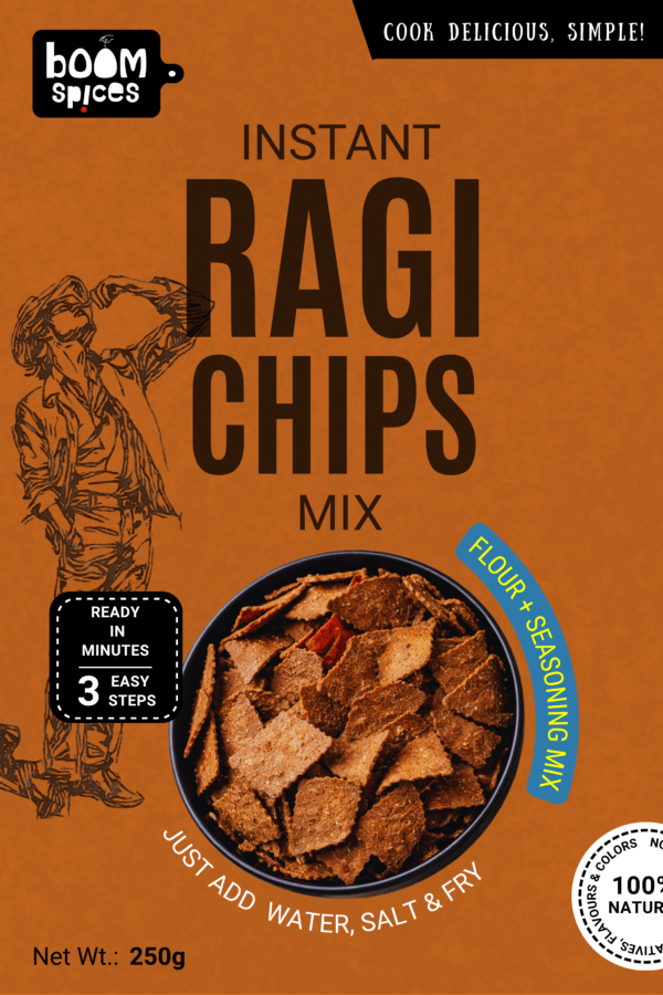 Boom Ragi Chips Mix 250g - Instant Flour & Seasoning | Crunchy Joy