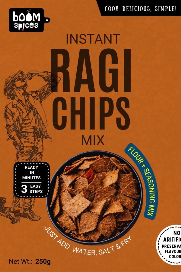 Boom Ragi Chips Mix 250g - Instant Flour & Seasoning | Crunchy Joy