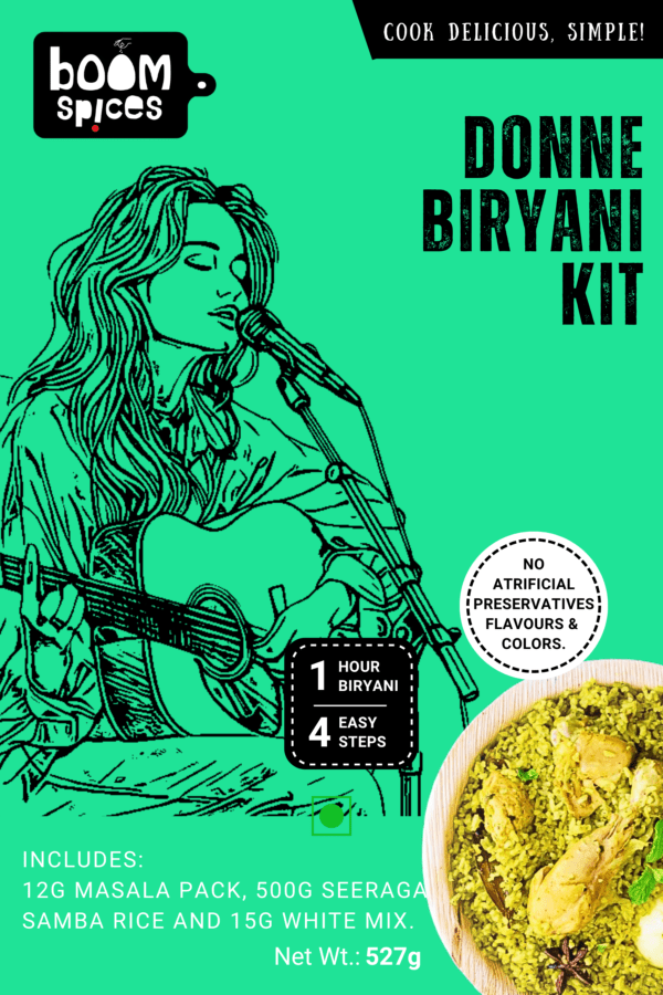 Boom Donne Biryani Kit 527g (Serves 3) | Biryani Masala & White Mix with Seeraga Samba Rice | Ready-to-Cook Kit