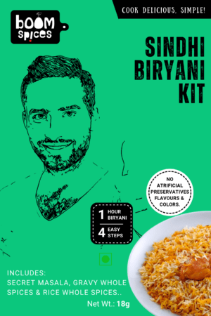 Boom Sindhi Biryani Kit 26g (Serves 6) | Biryani Masala and Whole Spices | Ready-to-Cook Kit