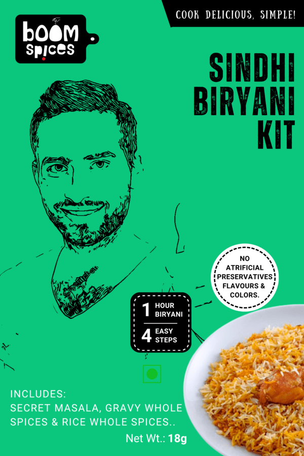 Boom Sindhi Biryani Kit 26g (Serves 6) | Biryani Masala and Whole Spices | Ready-to-Cook Kit