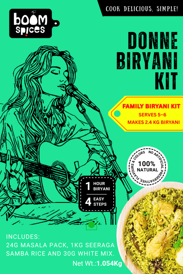 Boom Donne Biryani Kit 1.054kg (Serves 6) | Biryani Masala & White Mix with Seeraga Samba Rice | Ready-to-Cook Kit
