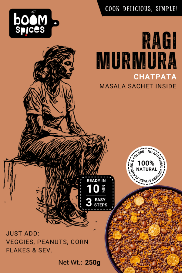 Boom Ragi Murmura 250g | With Chatpata Masala Sachet Inside | Calcium Bites