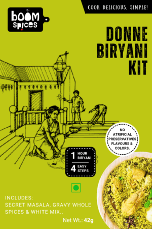 Boom Donne Biryani Kit 42g (Serves 6) | Secret Biryani Masala, Whole Spices & White Mix | Ready-to-Cook Kit