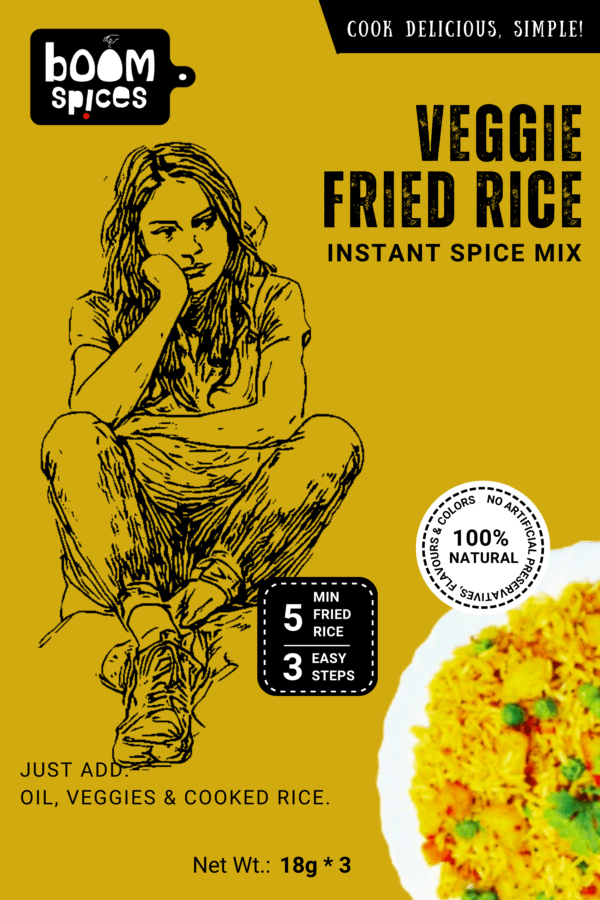 Boom Veggie Fried Rice Instant Spice Mix - Making Mondays Better | Pack of 3 x 18g