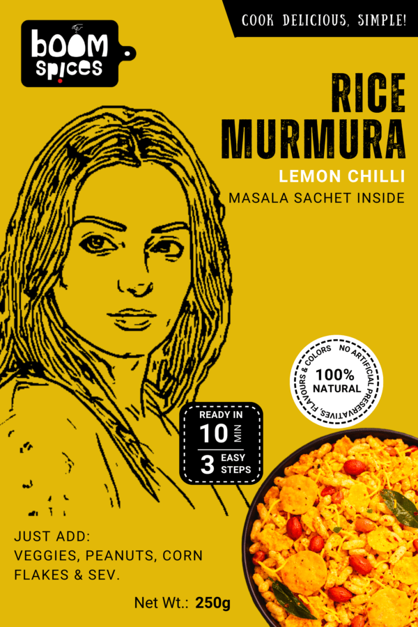 Boom Rice Murmura 250g | With Lemon Chilli Masala Sachet Inside | Tangy bites!