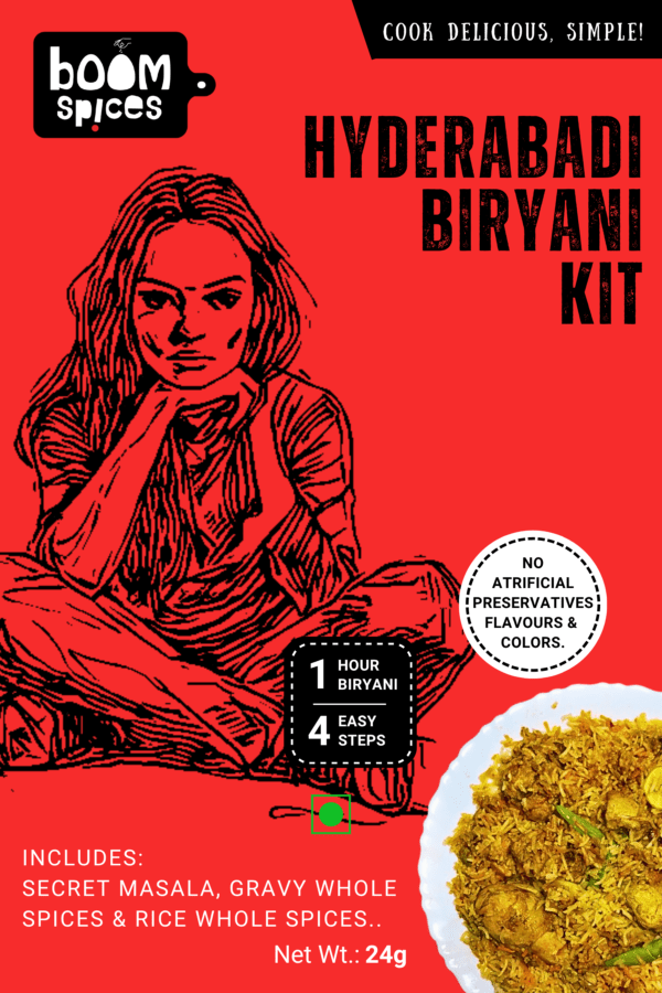 Boom Hyderabadi Biryani Kit 26g (Serves 6) | Biryani Masala and Whole Spices | Ready-to-Cook Kit
