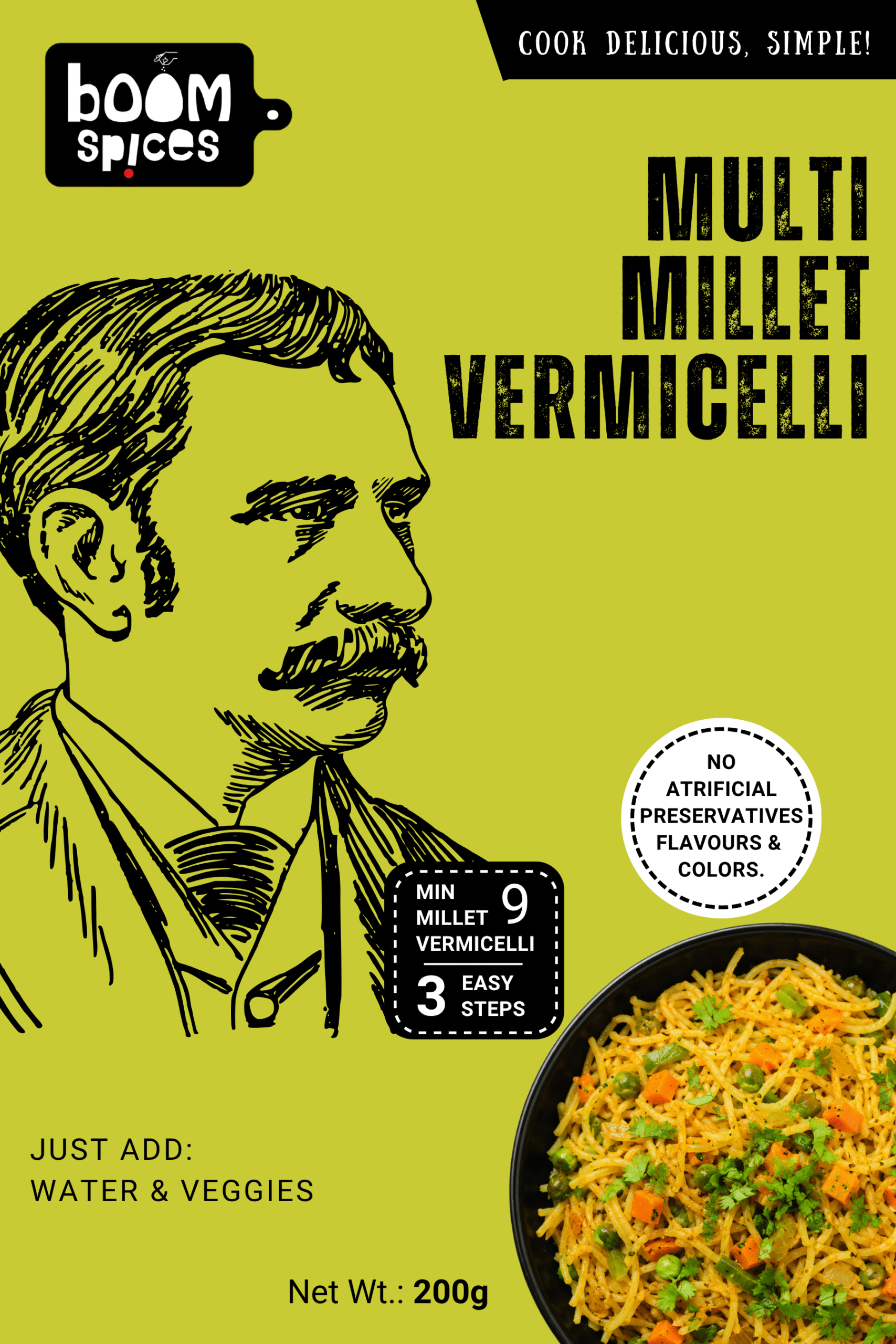 BOOM Multi Millet Vermicelli | High Fiber Vermicelli | No Maida & MSG | 200g