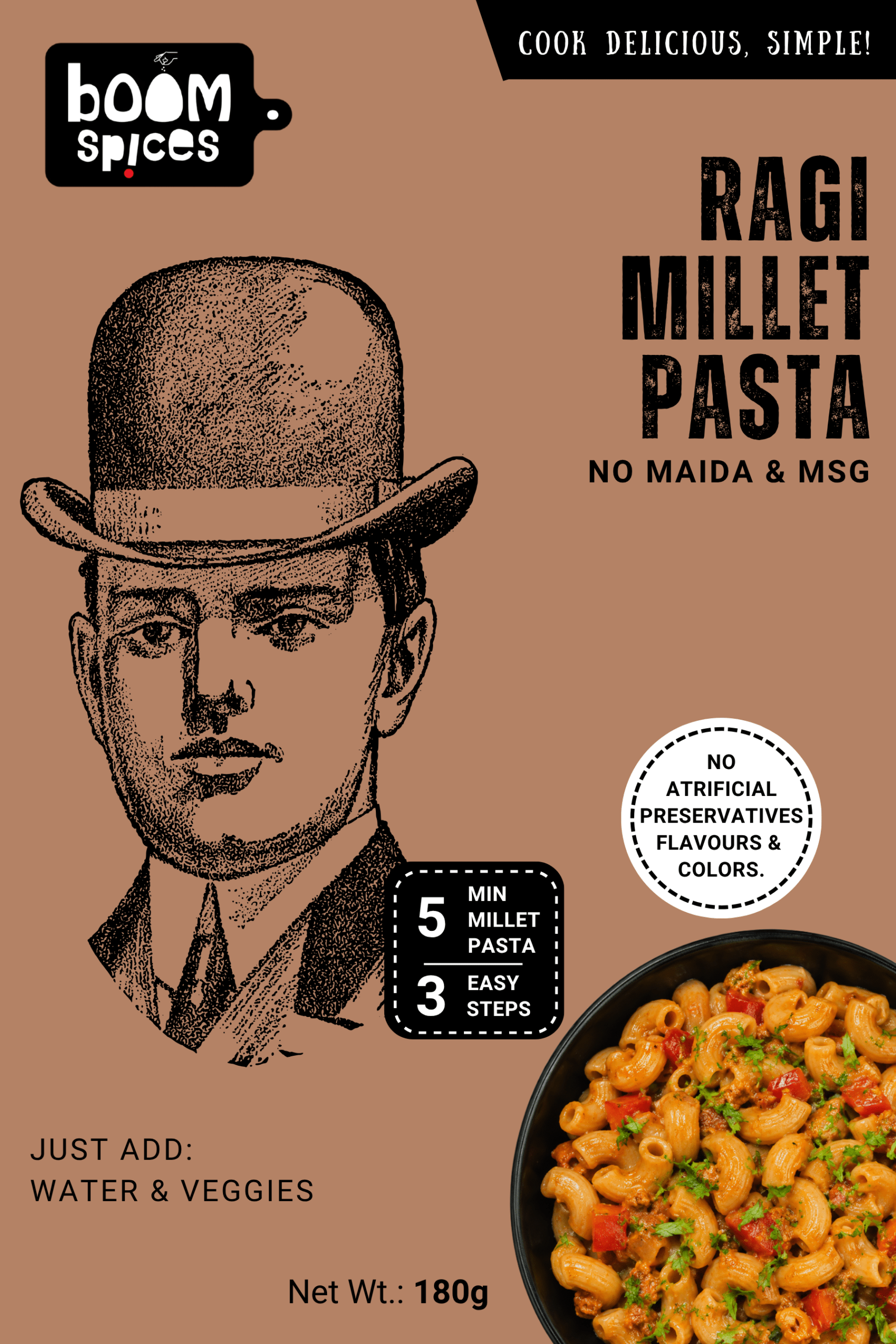 BOOM Ragi Millet Pasta | High Calcium Instant Pasta | 180g